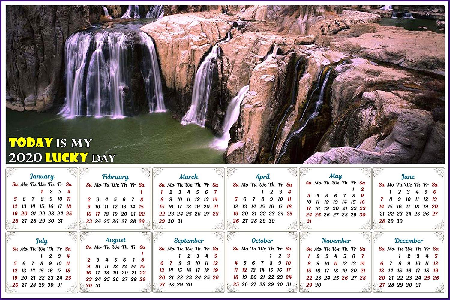 2020 Magnetic Calendar - Calendar Magnets - Today is my Lucky Day - v9