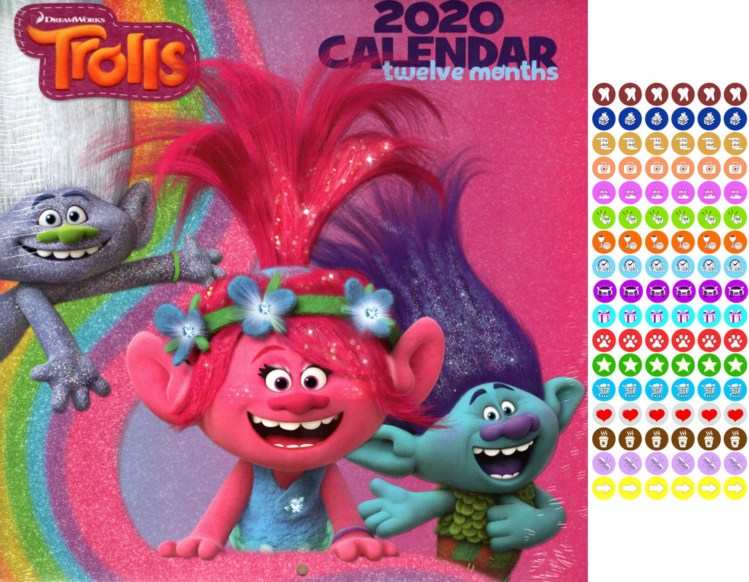 Dreamworks Trolls - 12 Month 2020 Wall Calendar - with 100 Reminder ...