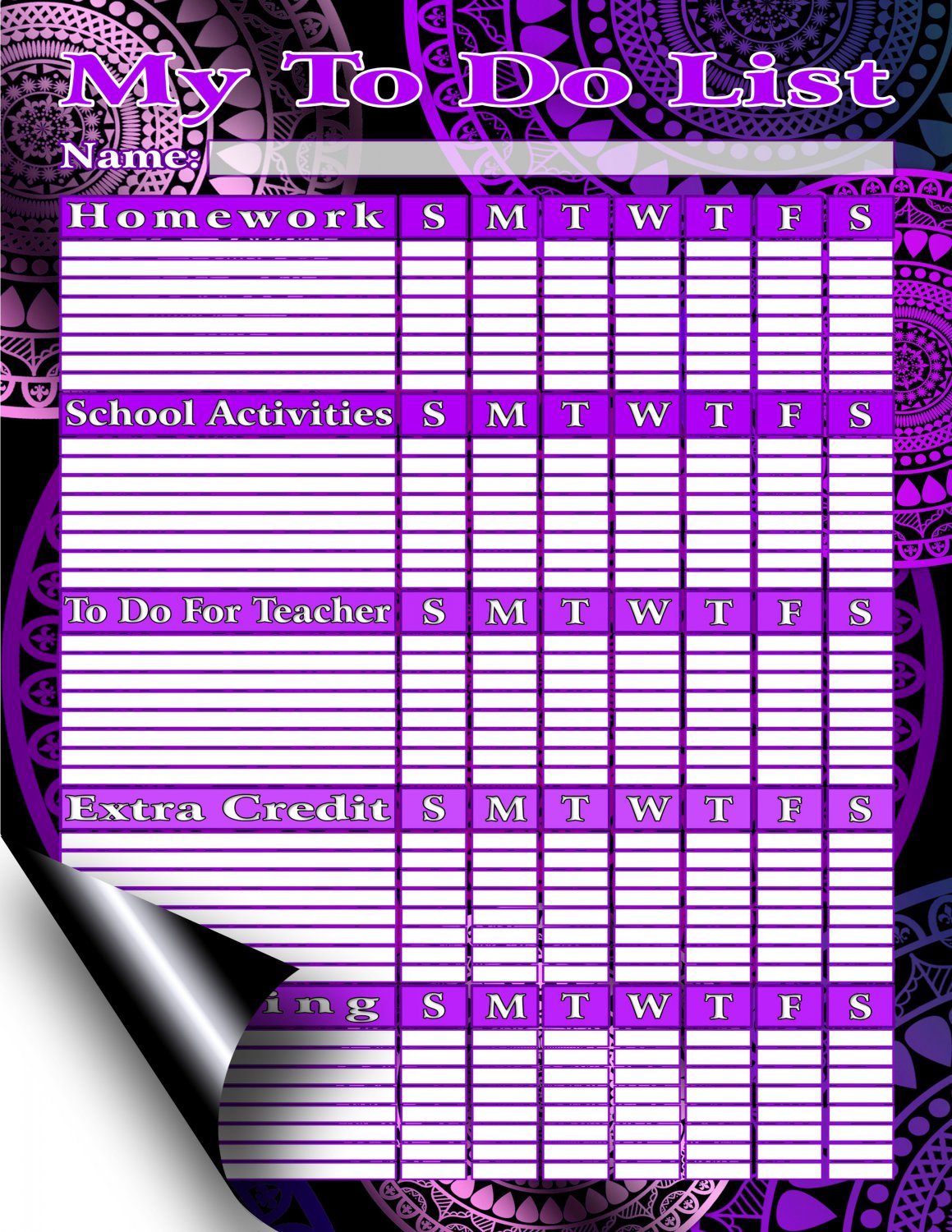 Chore Chart/Weekly Planner/to Do List/Message Board (Edition 04