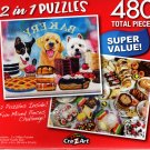 Waiting by the Window / Sweet Treats - Total 480 Piece 2 in 1 Jigsaw Puzzles p015