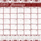 2020 Monthly Magnetic/Desk Calendar - 12 Months Desktop/Wall Calendar/Planner - (Damask Edition #16)