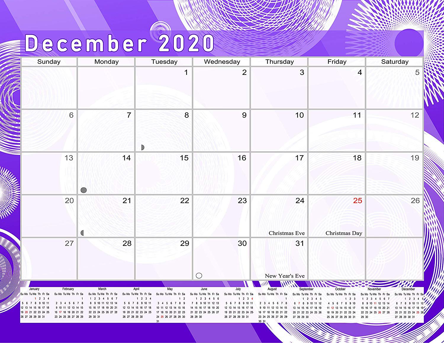 2020 Monthly Calendar/Wall Calendar / 12 Months Planner