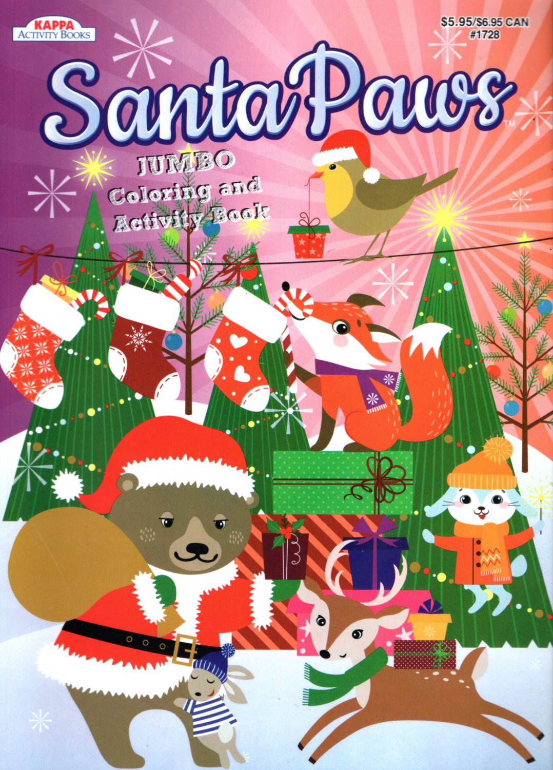 Christmas Edition Holiday - Jumbo Coloring and Activity Book - Santa Paws