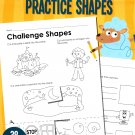 Cut, Trace, and Paste Practice Shapes - Reproducible Educational Workbook - Grades Pre-K - K