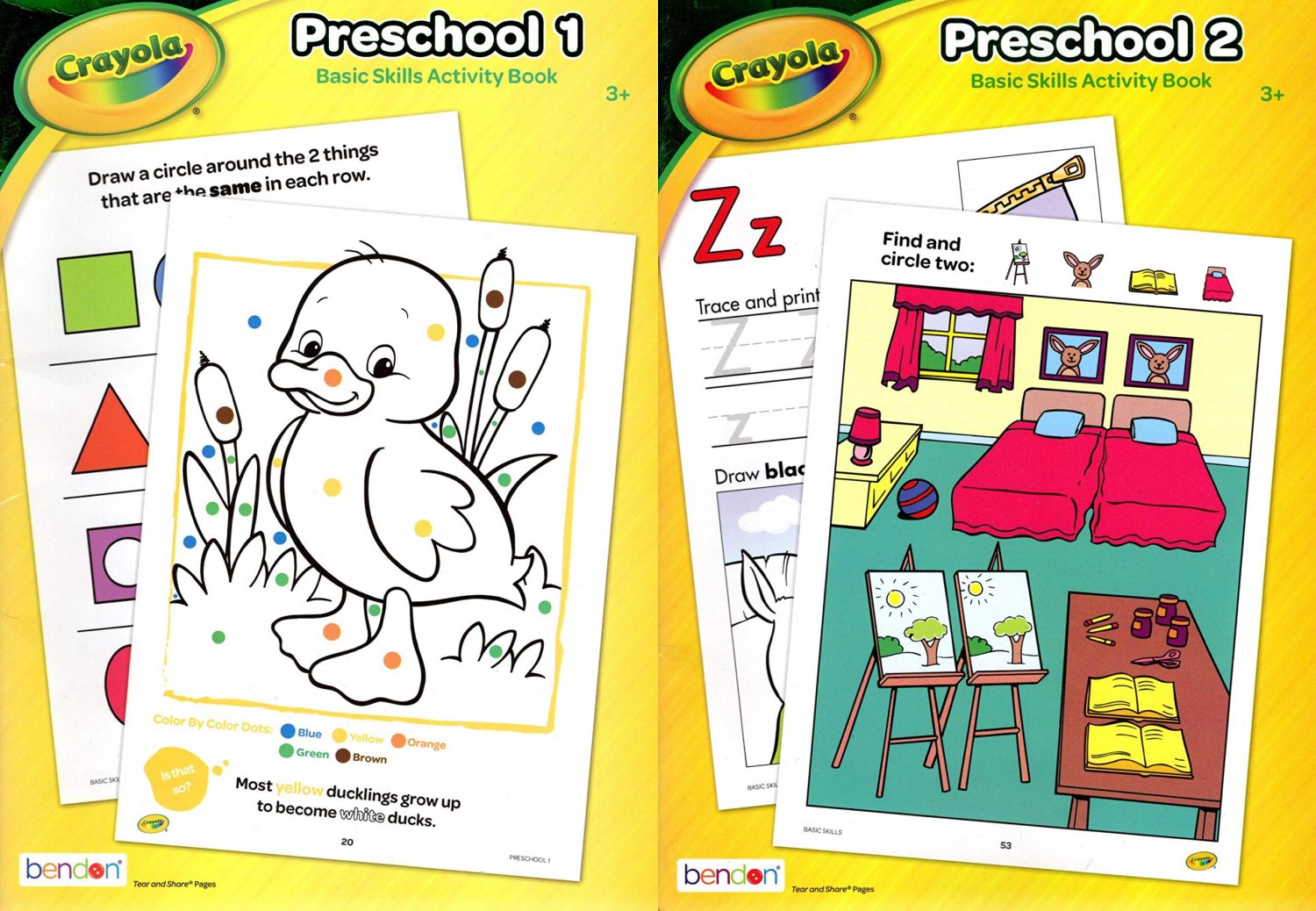Crayola - Preschool Learning Educational Activity Workbook Vol.1-2 (Set ...
