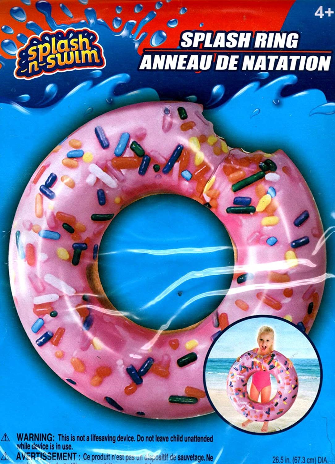 Splash-N-Swim - 26.5" Swim Ring - Swim Time Fun! - Swimming Ring -v15