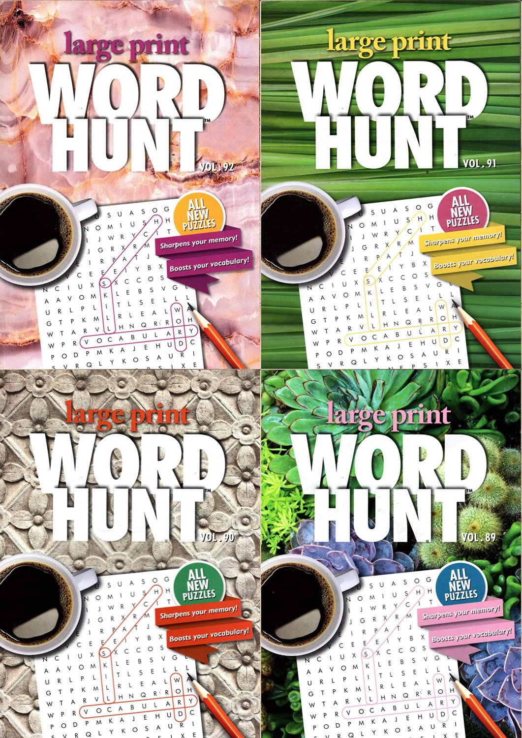 Large Print Word Hunt All New Puzzles Vol 89 92 Set Of 4