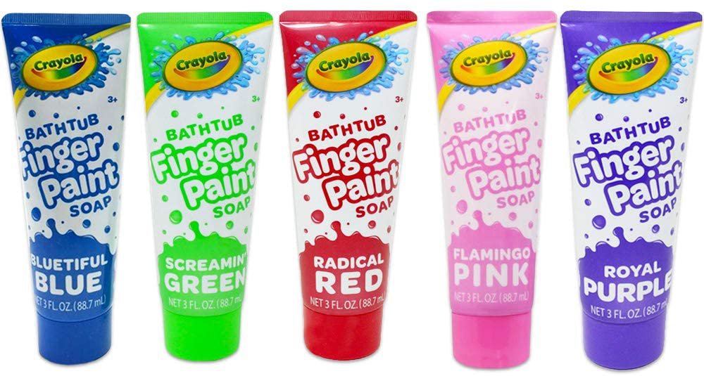 Crayola Bathtub Fingerpaint 5 Color Variety Pack, 3 Ounce Tubes
