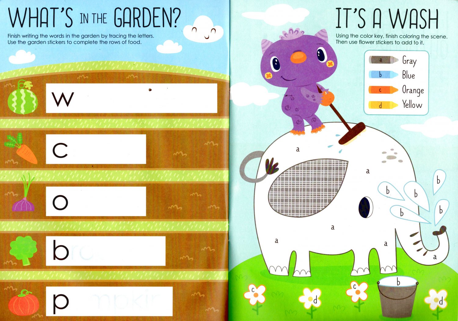 Colors, Letters, Numbers, Shapes - Learning Sticker Book - Educational ...