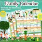 Undated 12 Month Wall Family Calendar - with Over 100 Stickers