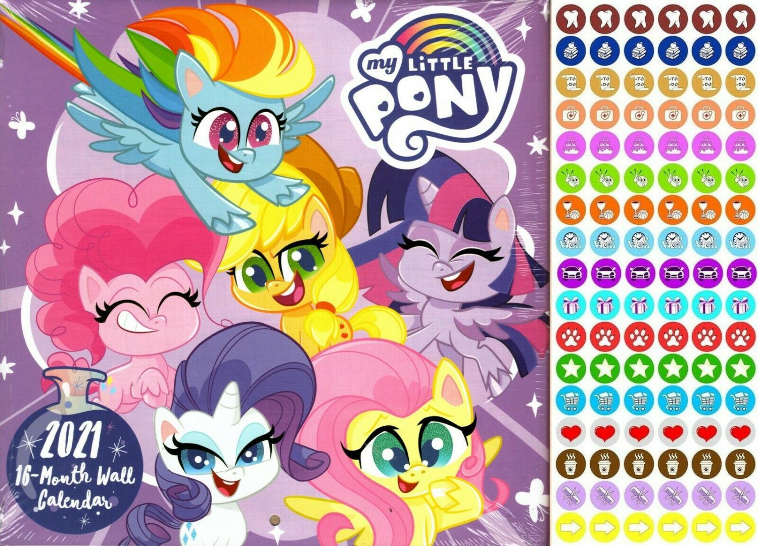 My Little Pony - 16 Month 2021 Wall Calendar - with 100 Reminder Stickers