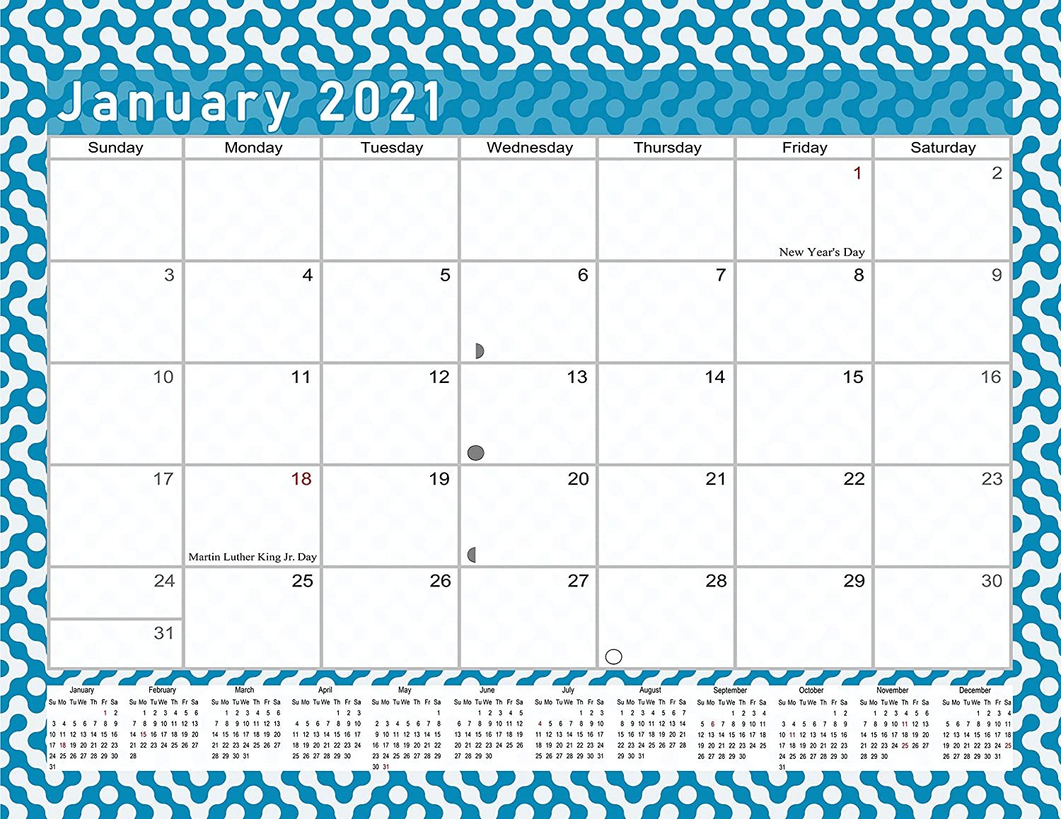 2021 Monthly Magnetic/Desk Calendar - 12 Months Desktop/Wall Calendar/Planner - (Edition #04)