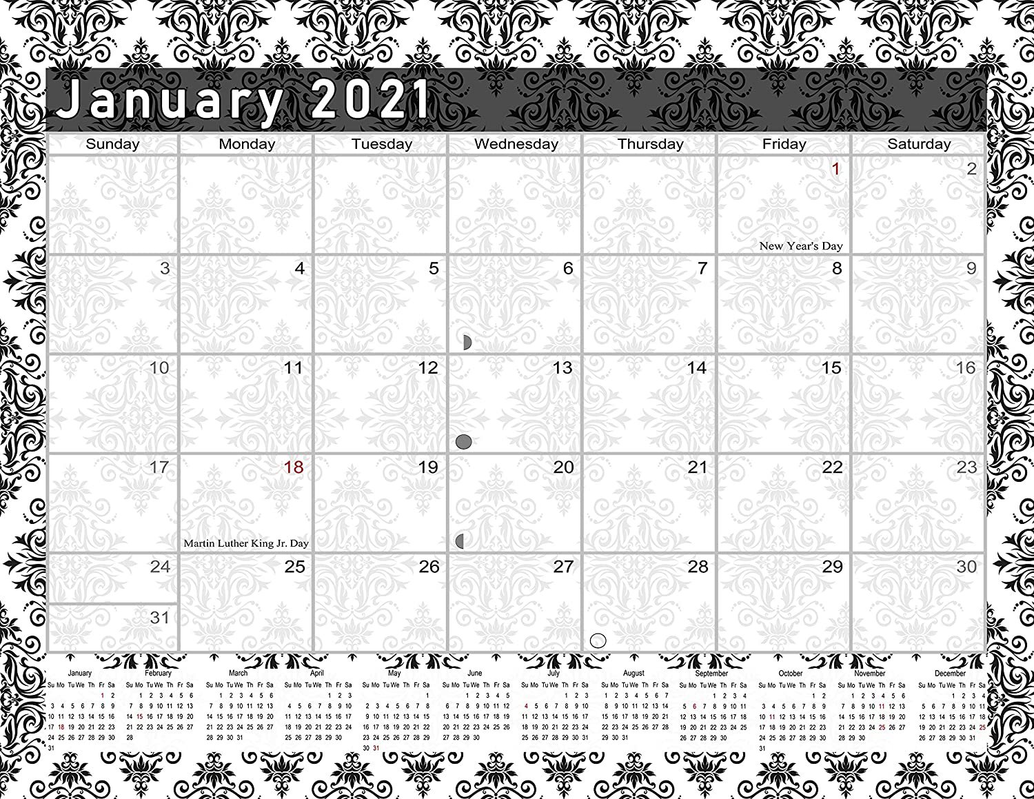 2021 Monthly Magnetic/Desk Calendar - 12 Months Desktop/Wall Calendar/Planner - (Edition #08)