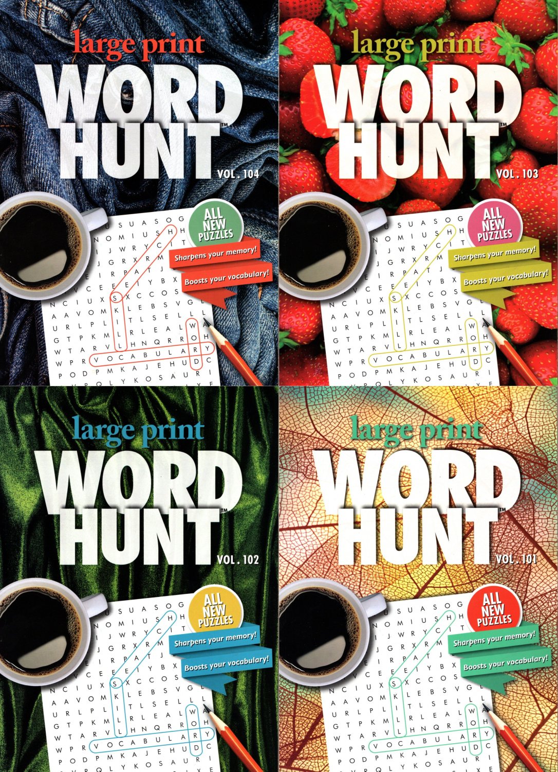 Large Print Word Hunt All New Puzzles Vol. 101104 (Set of 4 Books)