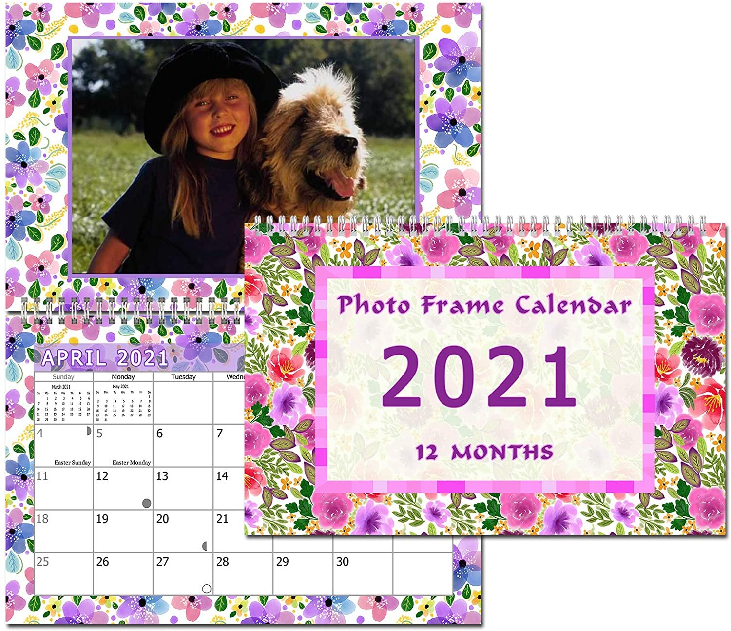 2021 Photo Frame Wall Spiral-Bound Calendar (Geometrics Edition #024)