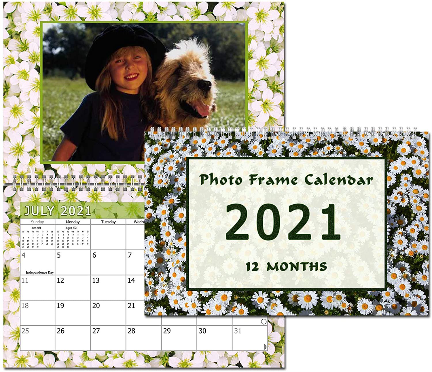2021 Photo Frame Wall Spiral-Bound Calendar (Geometrics Edition #025)