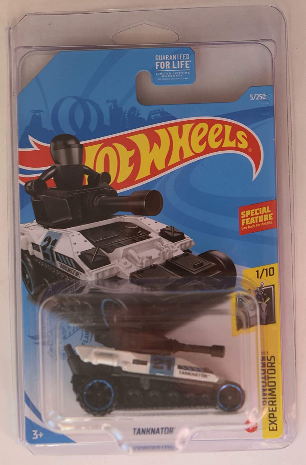 Hot Wheels Tanknator – White/Black Experimotors 1:64 Scale Die-Cast Car, 5/250