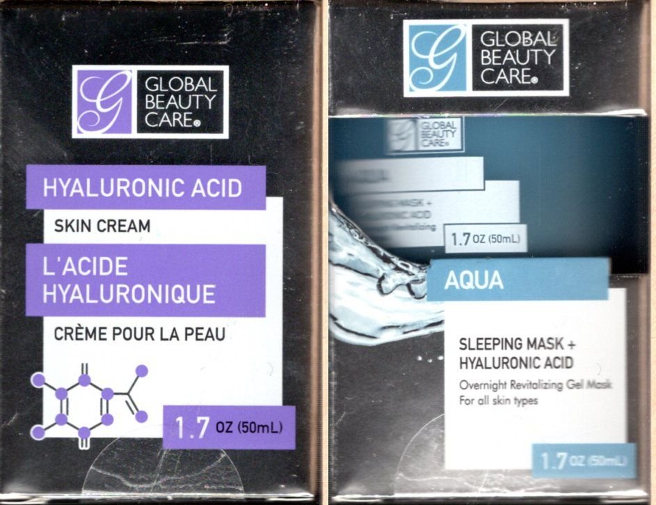 Hyaluronic Acid Skin Cream & Aqua Sleeping Mask Hyaluronic Acid 1.7 oz.(50ml) (Set of 2 Pack) bu 001