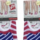Peds Ladies Ultra Low Cut Liners with Heart Design (Set of 2 Pack)