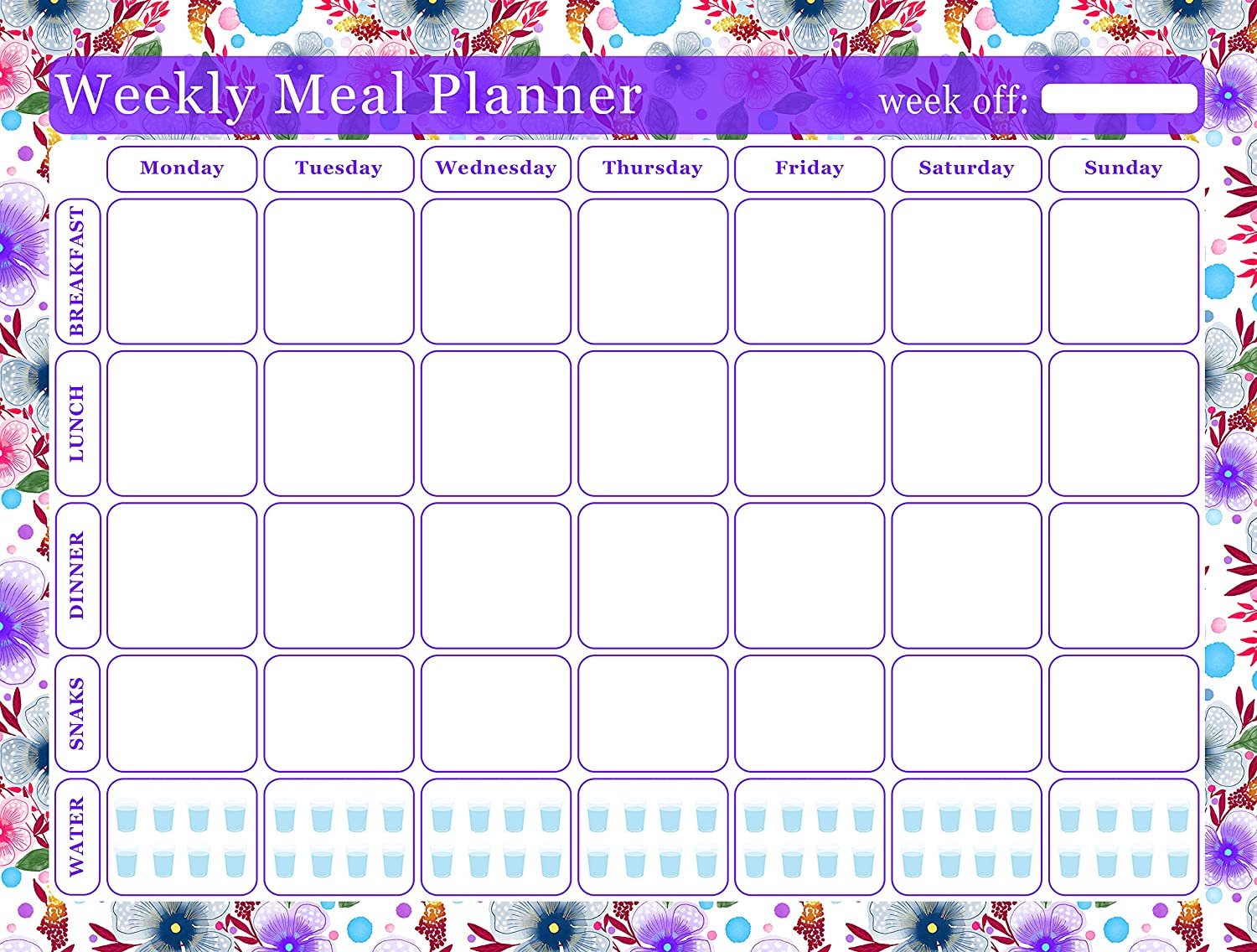 Meal Planner Magnetic Desk Calendar Notepad Menu Food Organizer Weight Loss (08)