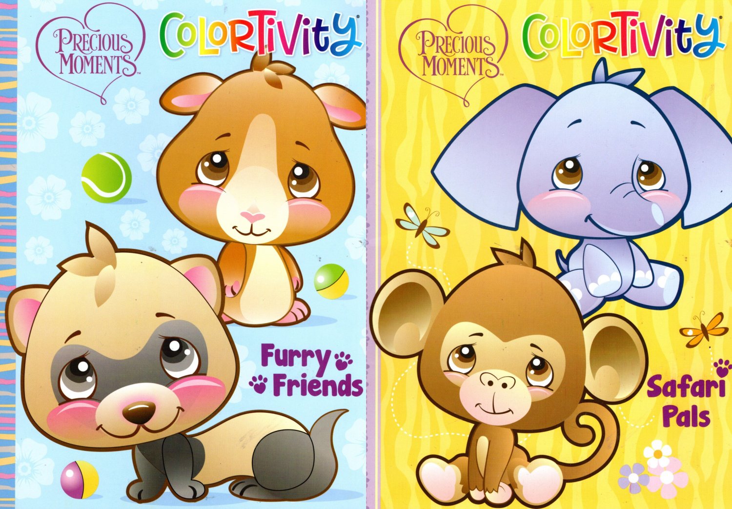 Precious Moments Colortivity Safari Paws Furry Friends Coloring Activity Book Set Of 2