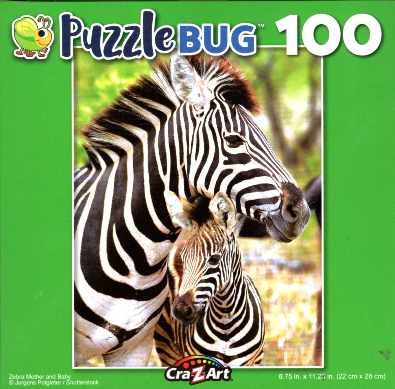 Zebra Mother and Baby - 100 Piece Jigsaw Puzzle