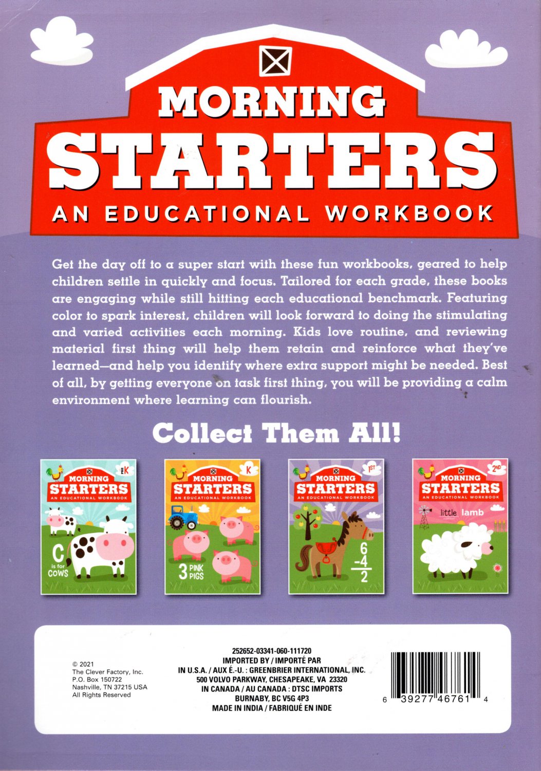 First Grade - Morning Starters Educational Workbooks - v11