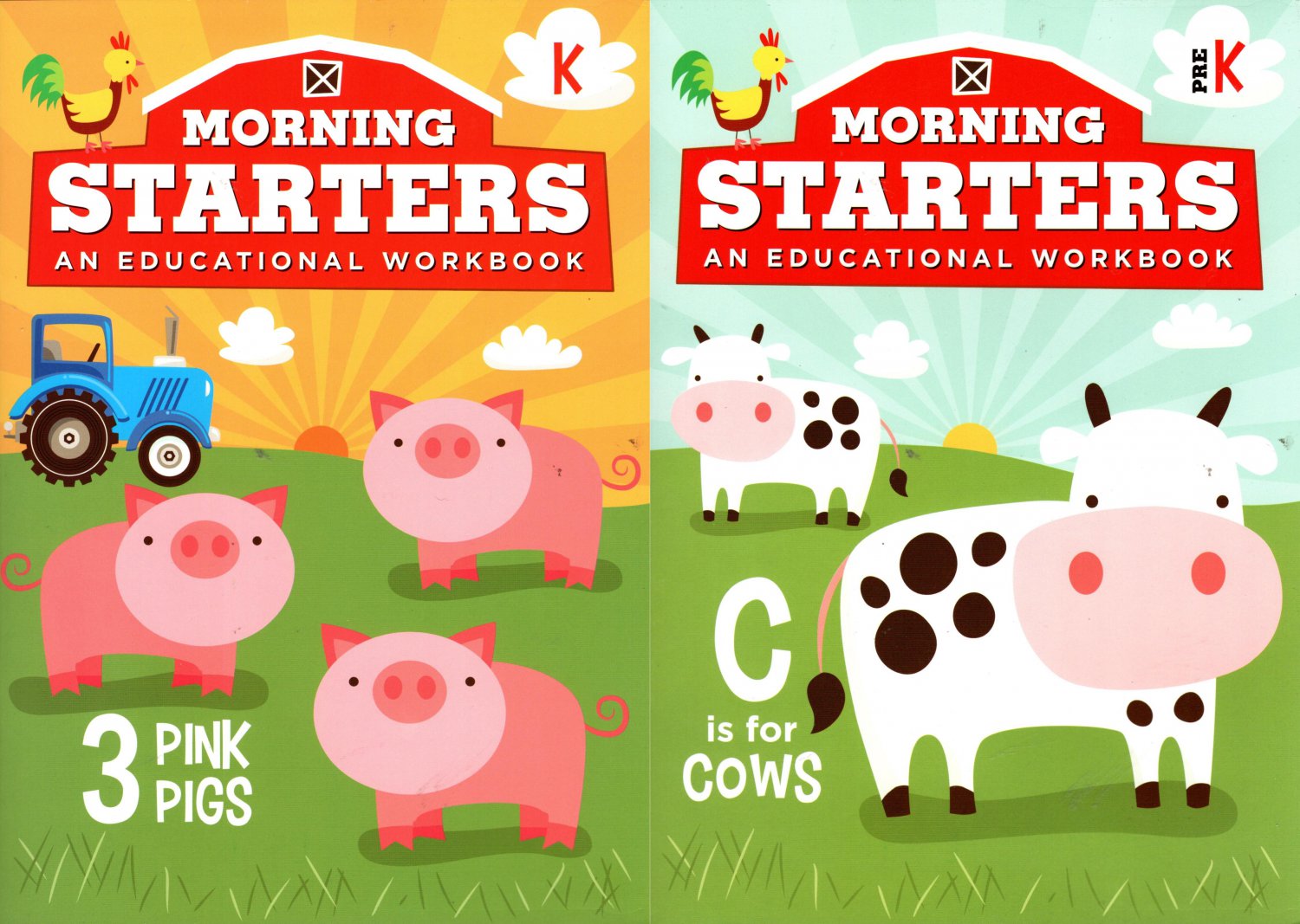 PRE-K & Kindergarten - Morning Starters Educational Workbooks - Set of 2 Books - v10