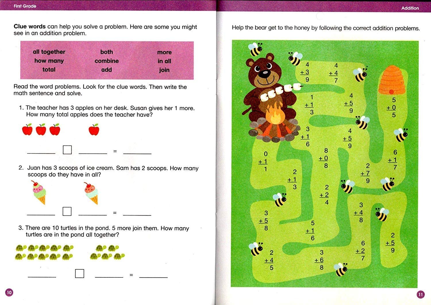 First Grade Educational Workbooks - Good Grades - Addition - v6