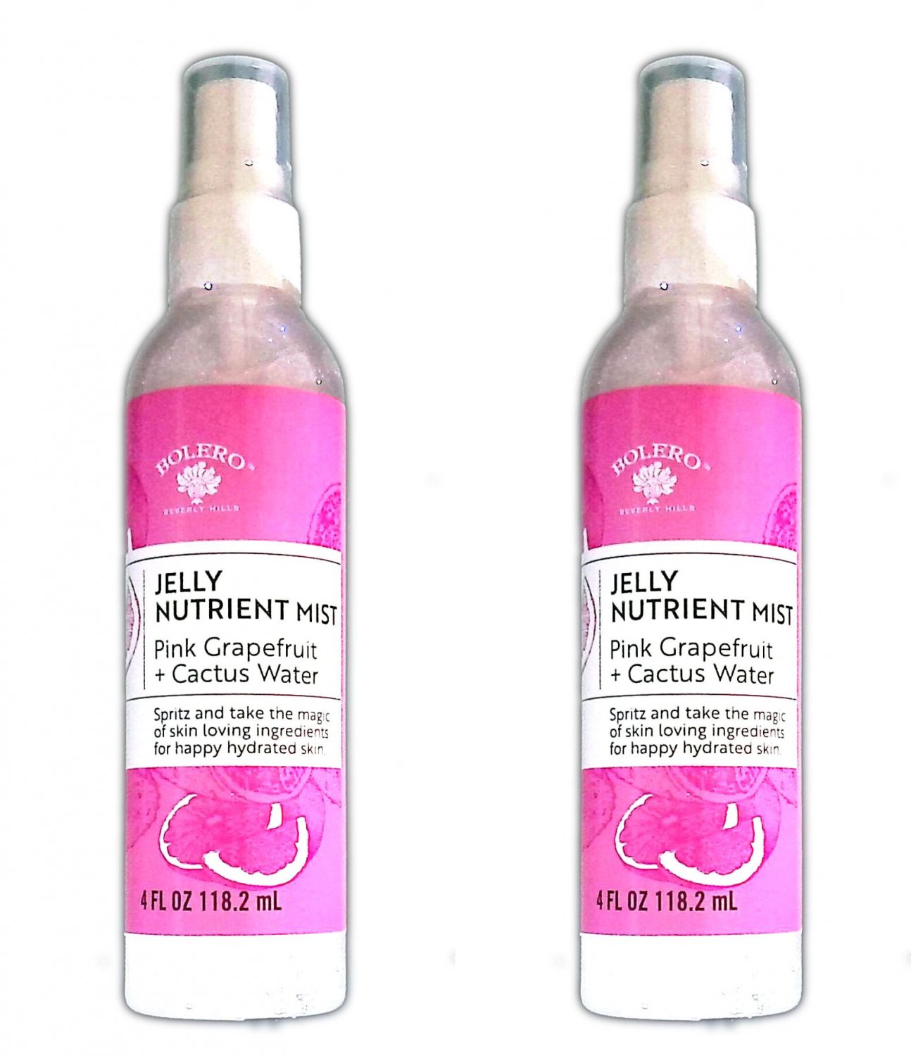 Bolero Jelly Nutrient Mist Pink Grapefruit + Cactus Water 4fl oz 118.2ml (Set of 2 Pack)