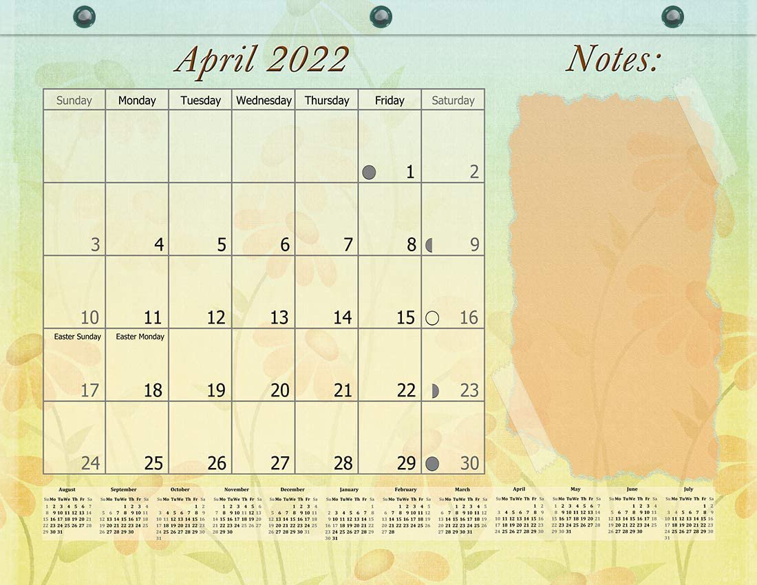 2021-2022 Academic Year 12 Months Student Calendar/Planner for 3-Ring Binder -v001
