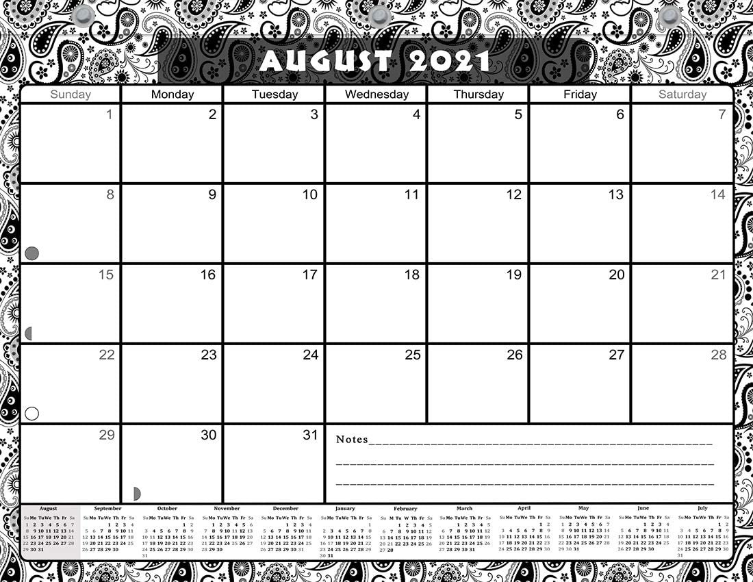 2021-2022 Academic Year 12 Months Student Calendar/Planner for 3-Ring Binder -v010