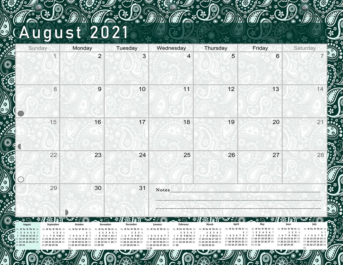 2021-2022 Academic Year 12 Months Student Calendar/Planner for 3-Ring Binder -v025
