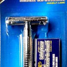 Classic Double Edge Safety Razor - Stainless Steel Handle + 5 Double Edge Blades
