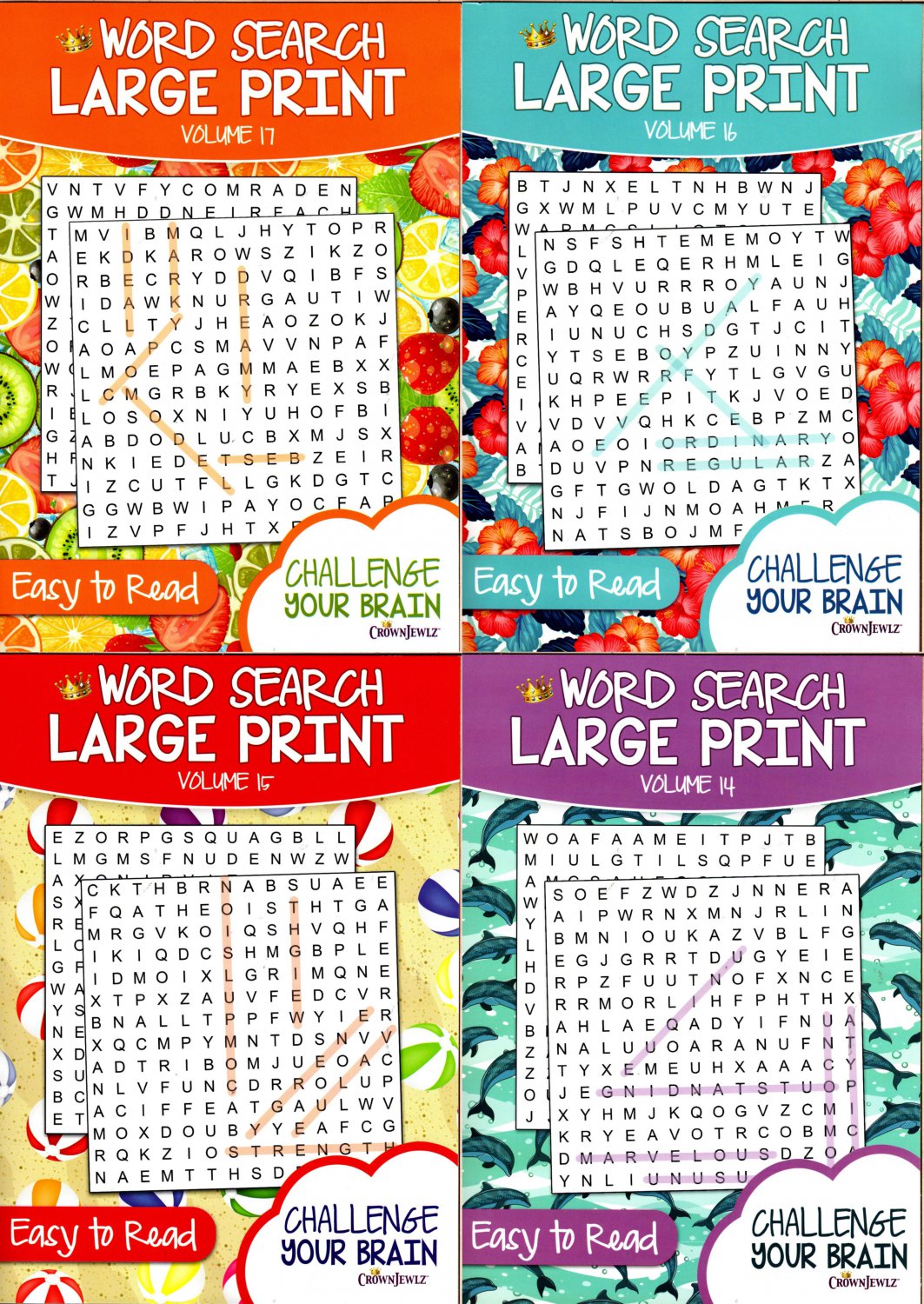 large print word search easy to read challenge your brain vol 14