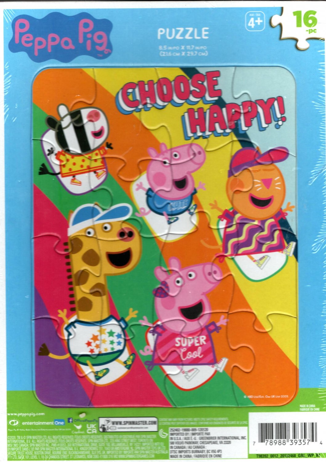 Peppa Pig Choose Happy 16 Pieces Jigsaw Puzzle