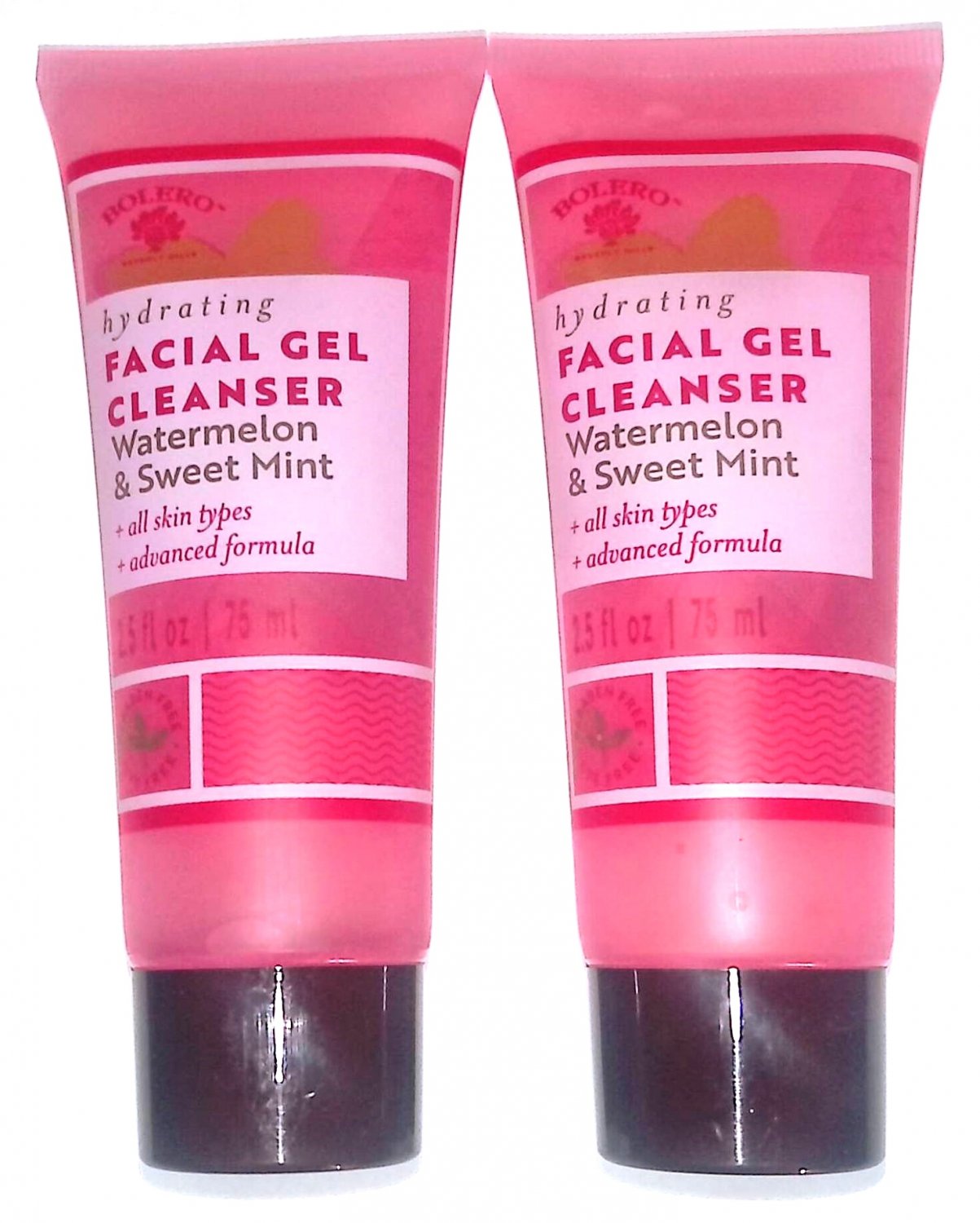 Hydrating Facial Gel Cleanser Watermelon & Sweet Mint For All Skin Types 2.5 fl oz 75 ml (Set of 2)