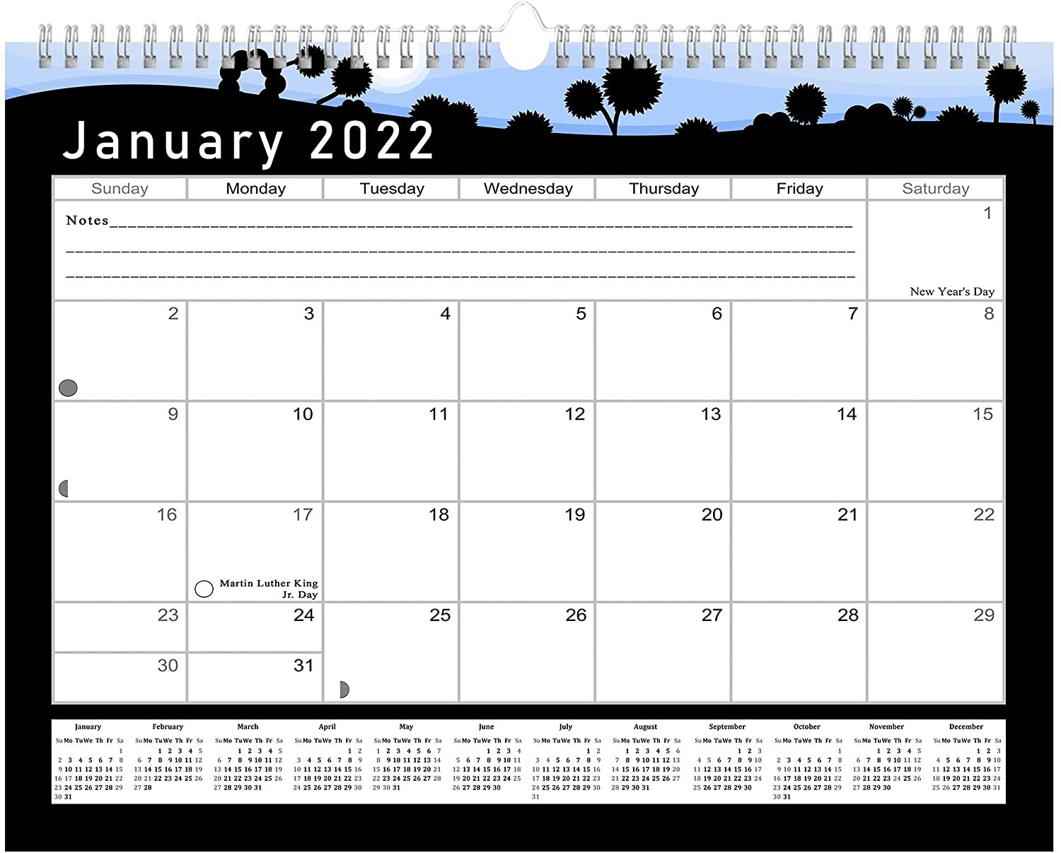 2021 - 2022 Monthly Spiral-Bound Wall / Desk Calendar - 16 Months (Edition #015)