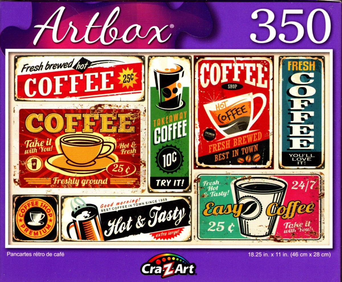 Retro Cafe Banners - 350 Pieces Jigsaw Puzzle