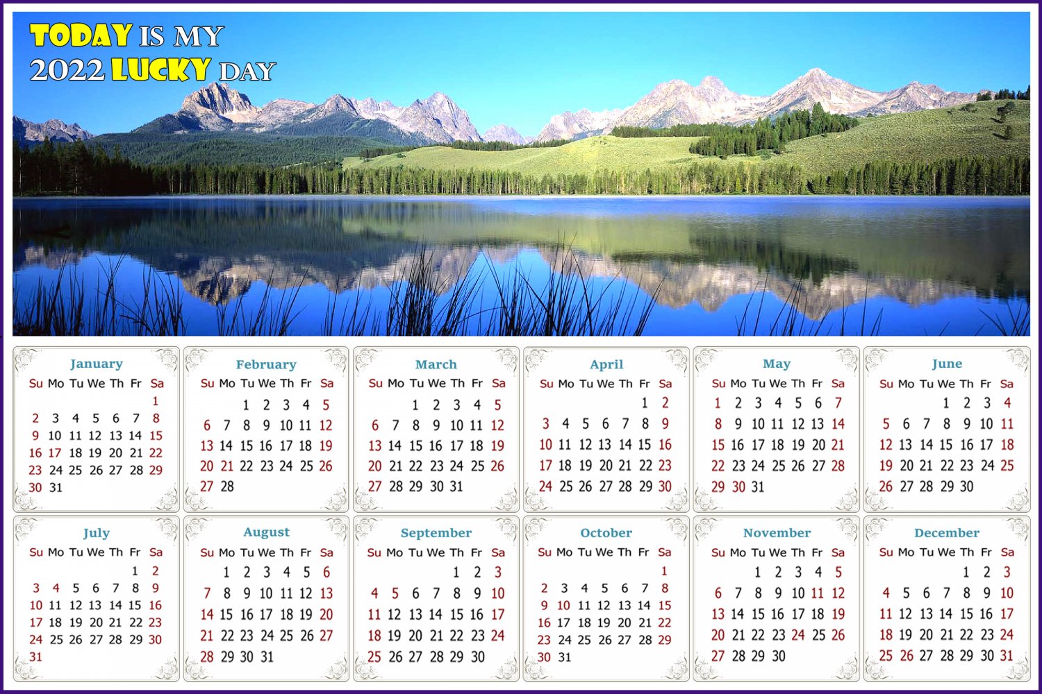 2022 Magnetic Calendar - Calendar Magnets - Today is my Lucky Day - Edition #15