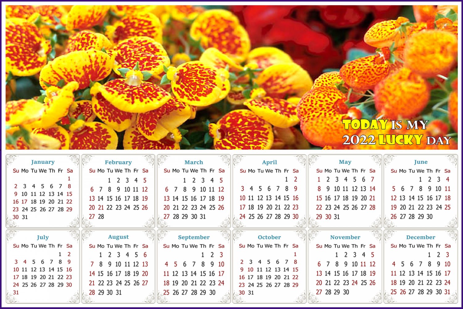 2022 Magnetic Calendar - Calendar Magnets - Today is my Lucky Day - Edition #13
