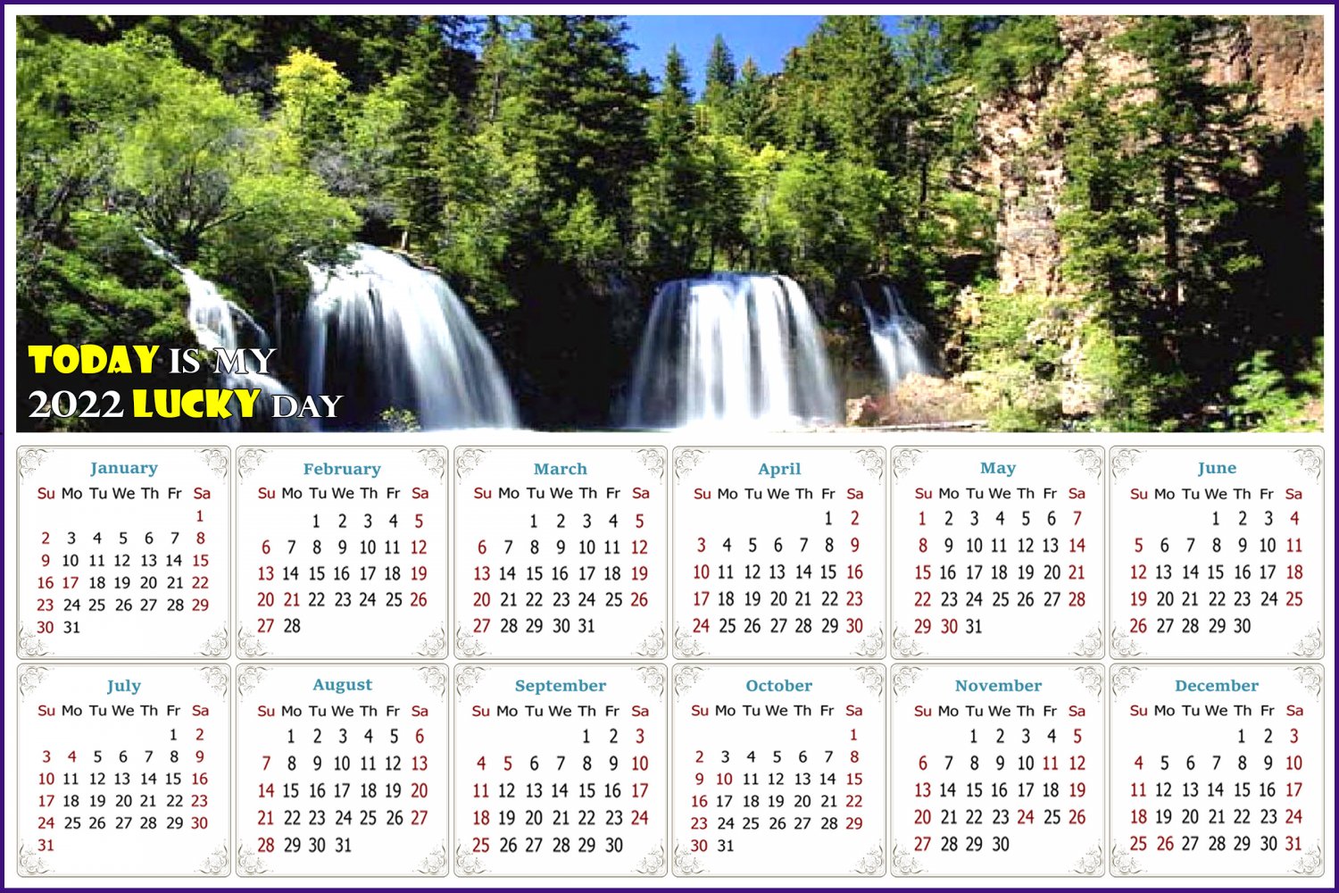 2022 Magnetic Calendar - Calendar Magnets - Today is my Lucky Day - Edition #30