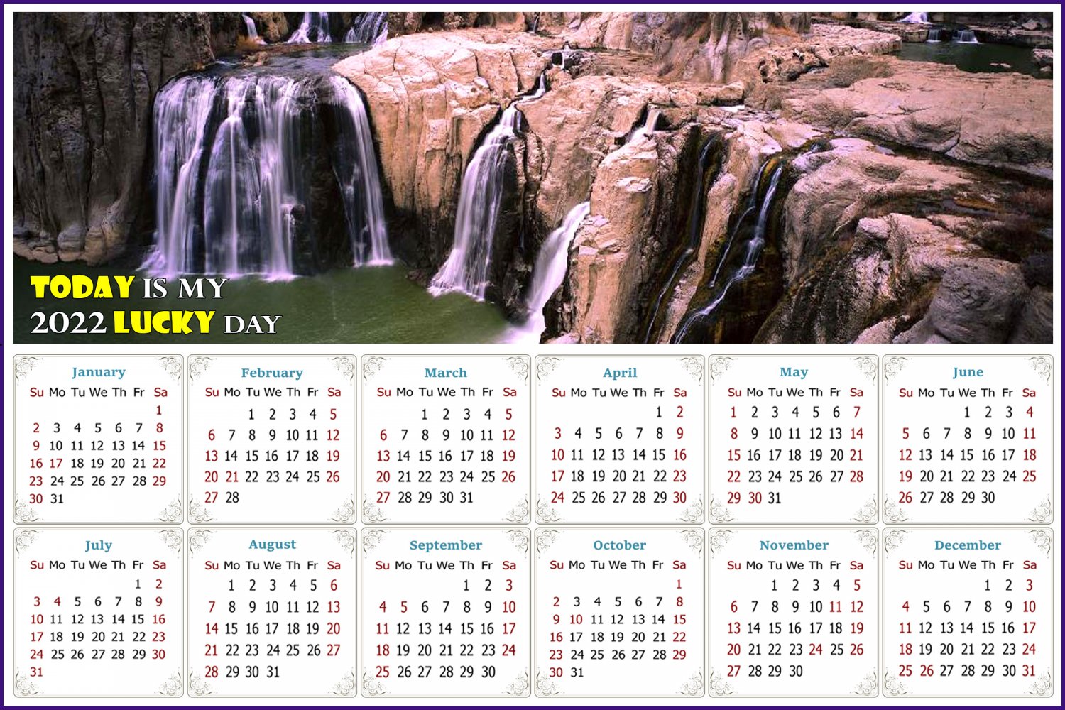 2022 Magnetic Calendar - Calendar Magnets - Today is my Lucky Day - Edition #31