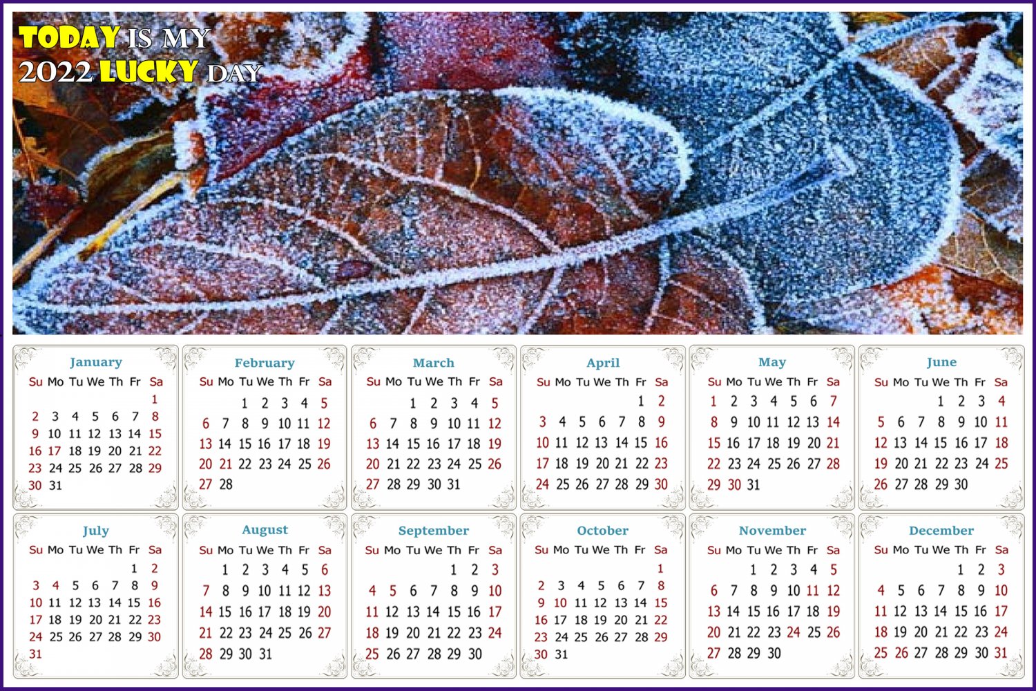 2022 Magnetic Calendar - Calendar Magnets - Today is my Lucky Day - Edition #36