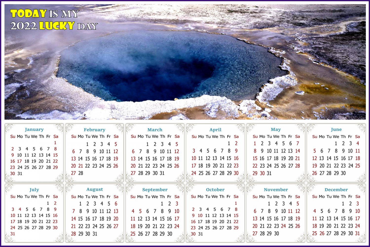 2022 Magnetic Calendar - Calendar Magnets - Today is my Lucky Day - Edition #39