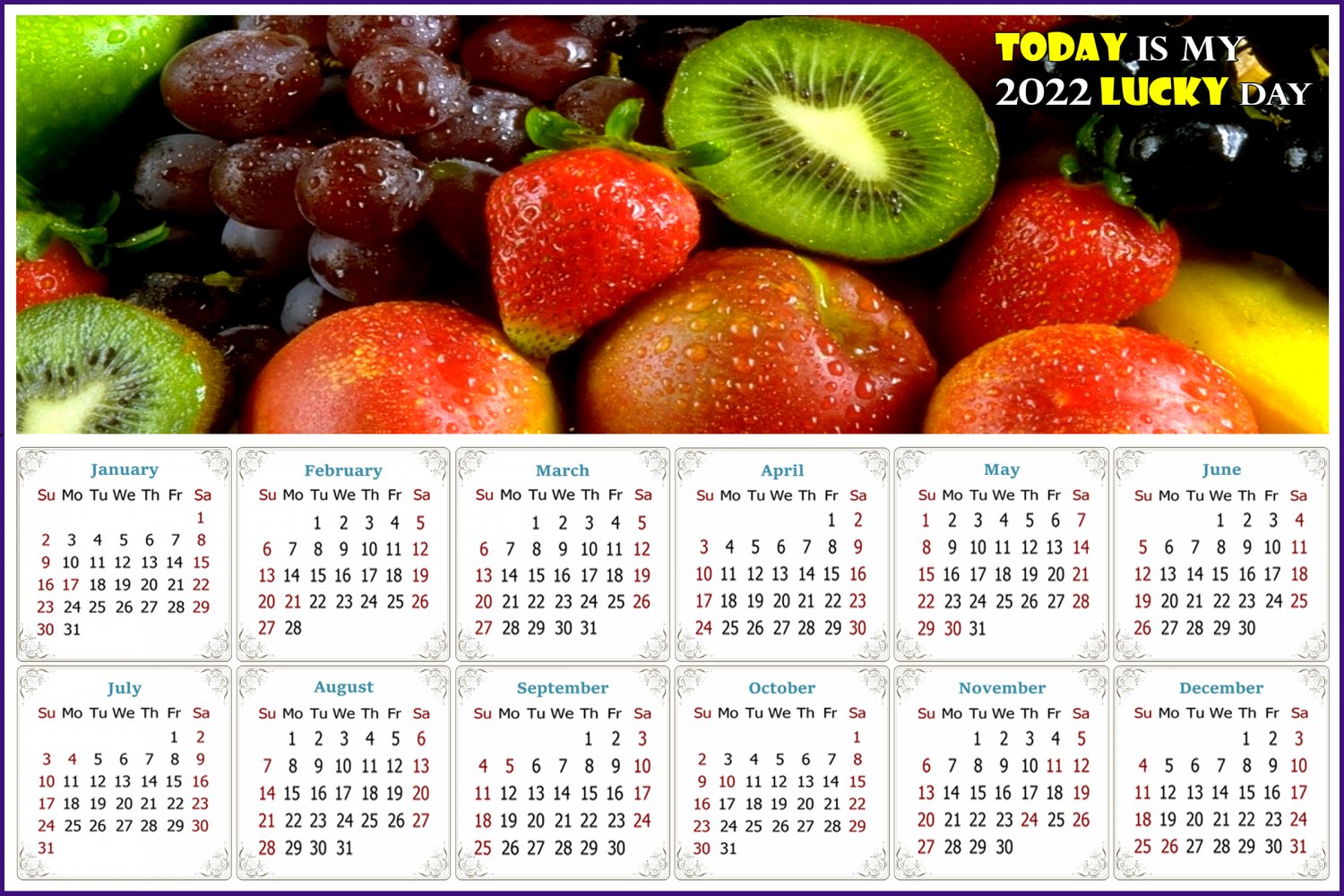 2022 Magnetic Calendar - Calendar Magnets - Today is my Lucky Day - Edition #40