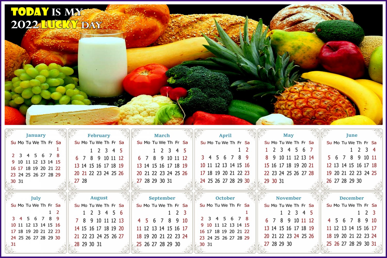 2022 Magnetic Calendar - Calendar Magnets - Today is my Lucky Day - Edition #41