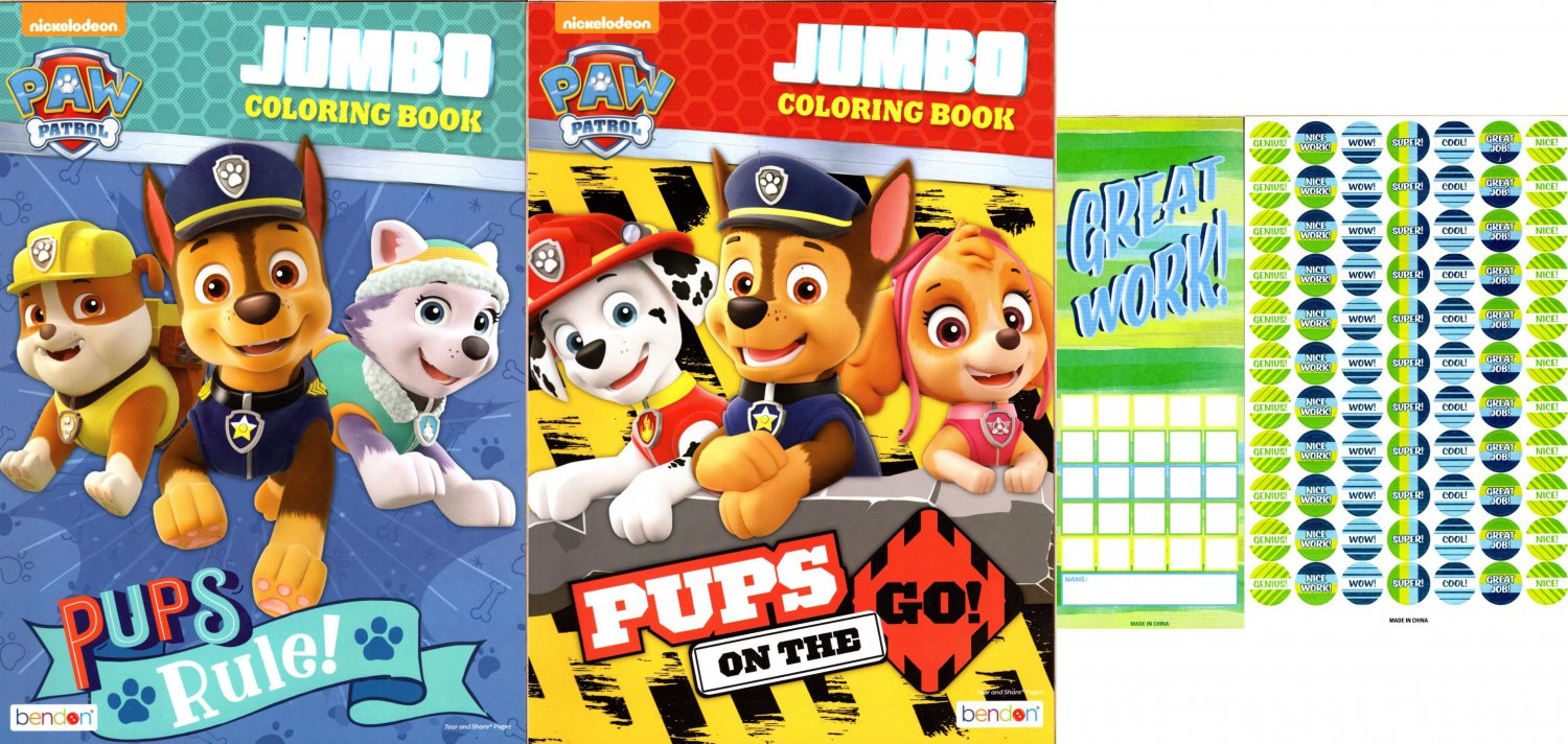 Paw Patrol - Pups on the & Pups Rule! - Jumbo Coloring & Activity Books + Award Stickers and Charts