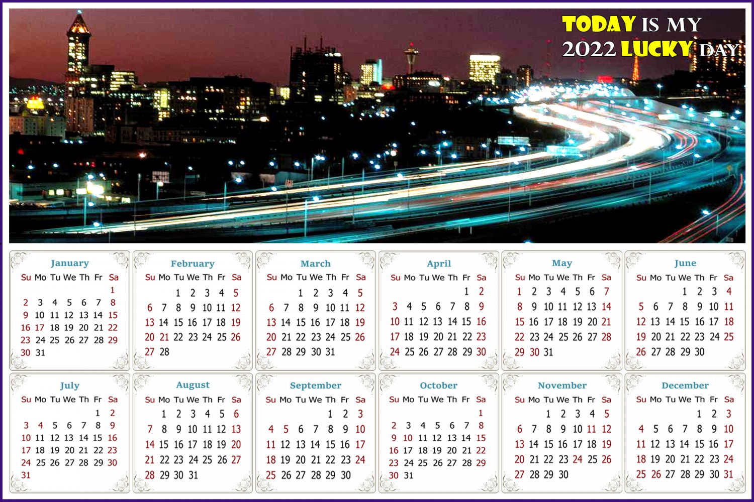 2022 Magnetic Calendar - Calendar Magnets - Today is my Lucky Day - Edition #51
