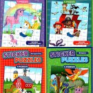 Activity Books for Kids: Sticker Puzzles - Unicorns, Barnyard Fun, Pirates, Dragons